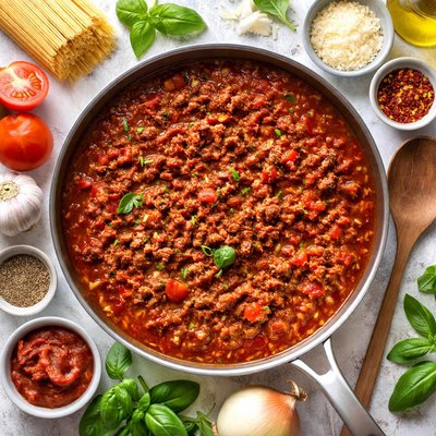 Image of Homemade Spaghetti Sauce with Ground Beef