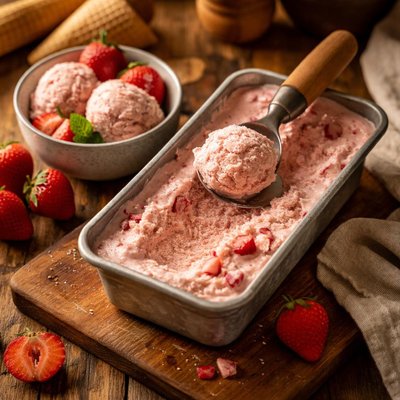 Image of Homemade Strawberry Ice Cream Recipe