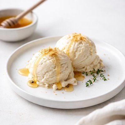 Image of Homemade Vanilla Honey Ice Cream