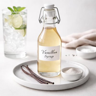 Image of Homemade Vanilla Syrup for Soft Drinks