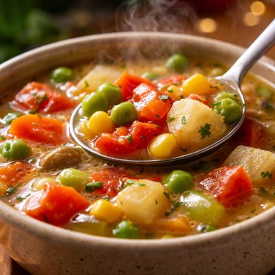 Image of Homemade Vegetable Soup from a Can