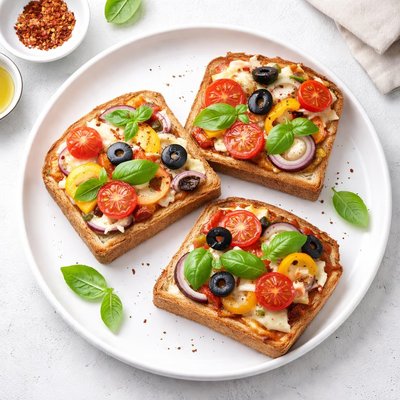 Image of Homemade Veggie Bread Slice Pizzas