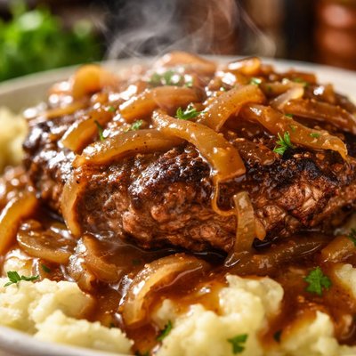 Image of Whole30 Homestyle Hamburger Steak with Onion Gravy