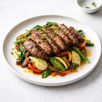 Image of Honey and Five Spiced Lamb with Stir Fry Vegetables