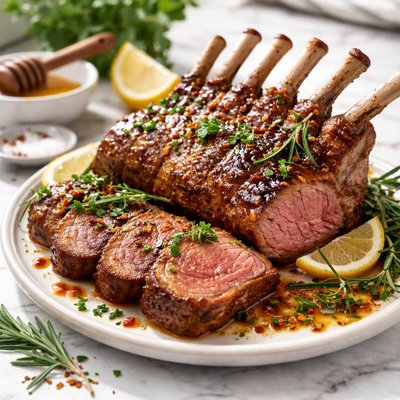 Image of Honey and Lemon Glazed Rack of Lamb