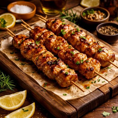 Image of Honey and Mustard Pork Skewers