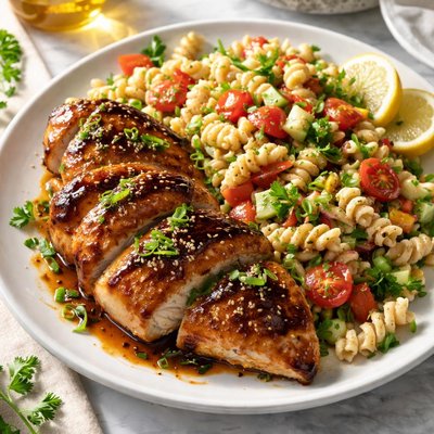 Image of Honey and Soy Chicken with Pasta Salad