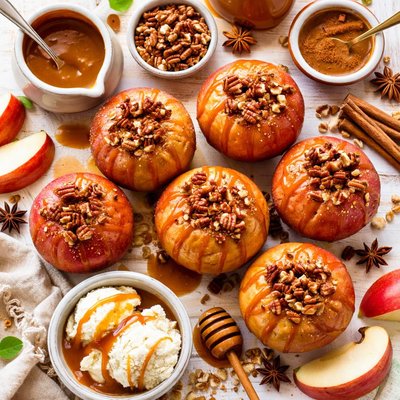 Image of Honey Baked Apples with Caramel Sauce