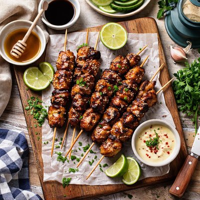 Image of Honey Balsamic Chicken Satay Great for Camping