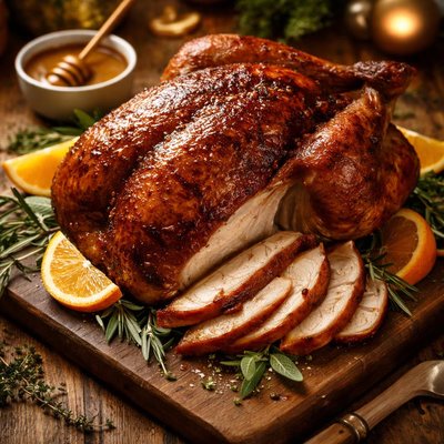 Image of Honey Butter and Orange Injected Smoked Turkey