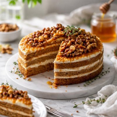 Image of Honey Cake with Honey Nut Topping