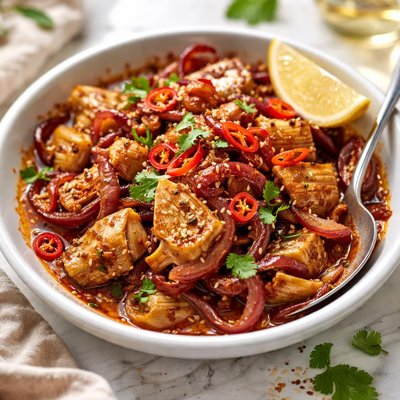 Image of Honey Chilli Onions with Marinated Artichokes