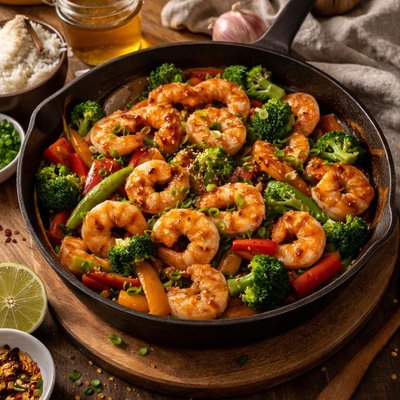 Image of Honey Ginger Shrimp Stir Fry