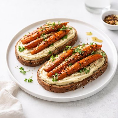 Image of Honey Roasted Carrot and Hummus Sandwiches
