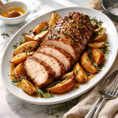 Image of Honey Roasted Pork with Apples