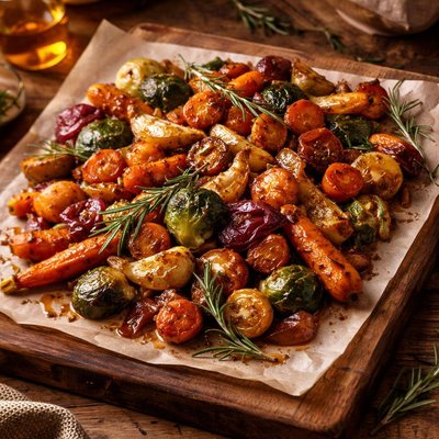Image of Honey Rosemary Roasted Winter Vegetables