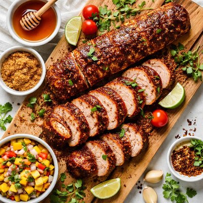 Image of Honey Spice Rubbed Pork Tenderloin