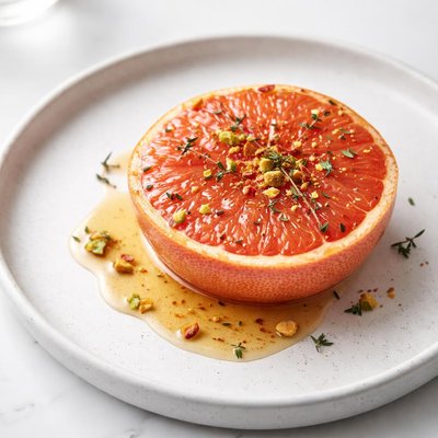 Image of Honey Spiced Poached Grapefruit