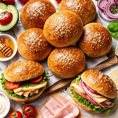 Image of Honey Wheat Sandwich Rolls