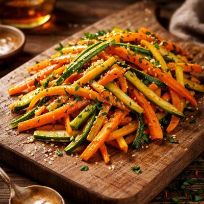 Image of Honeyed Carrots and Zucchini Julienne