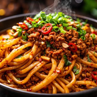 Image of Hot and Spicy Szechuan Noodles Dan Dan Mian