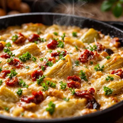 Image of Hot Artichoke and Sun Dried Tomato Dip