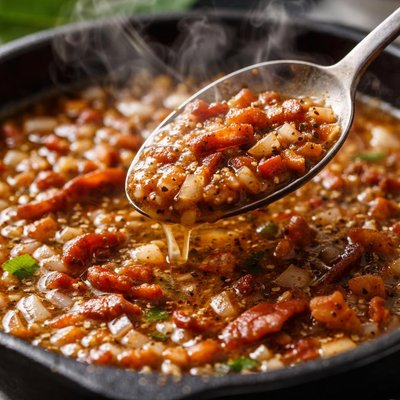 Image of Hot Bacon Dressing for Spinach Bacon Salad
