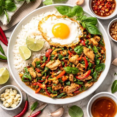 Image of Hot Basil Chicken Cha Kdao Sach Maon