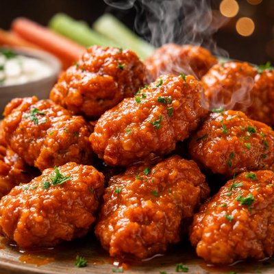 Image of Hot Buffalo Style Boneless Wings Yummmy Easy and Quick