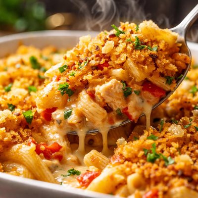 Image of Hot Chicken Casserole with Chip Topping