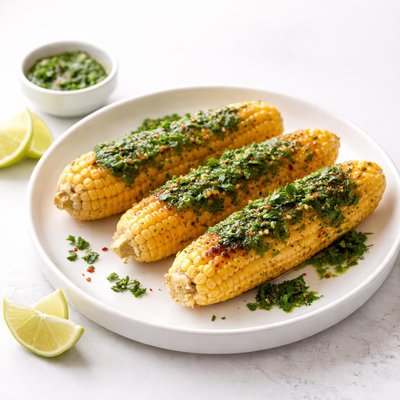 Image of Hot Corn with Chimichurri Butter