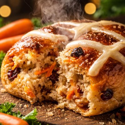 Image of Hot Cross Carrot Bun