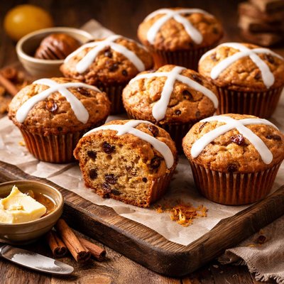 Image of Hot Cross Muffins Gluten Free