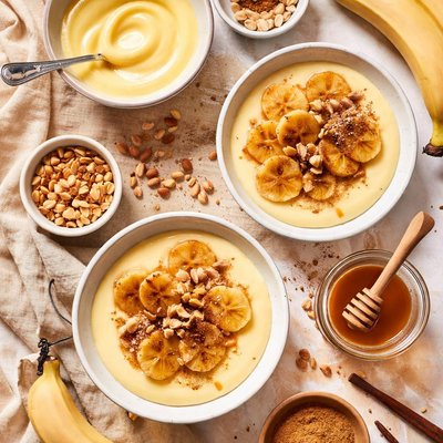 Image of Hot Custard and Bananas