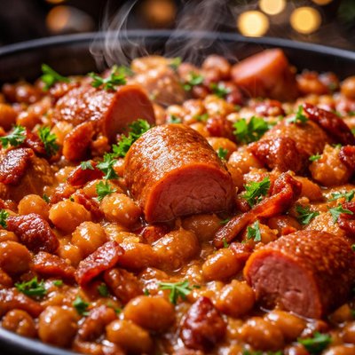 Image of Hot Dog and Baked Bean Casserole