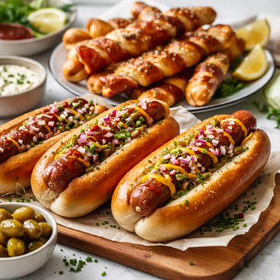 Image of Hot Dogs and Bacon Twirls