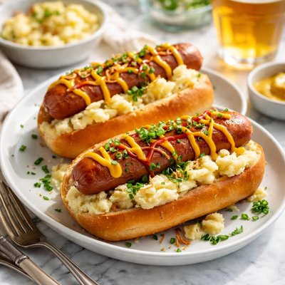 Image of Hot Dogs with Mashed Potatoes