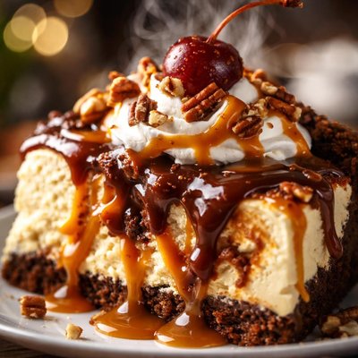 Image of Hot Fudge Caramel Ice Cream Pie