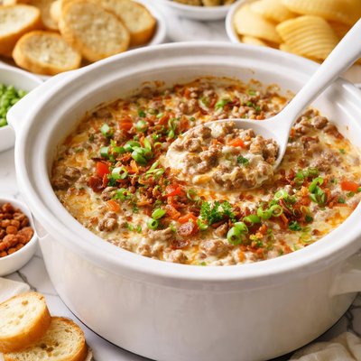 Image of Hot Hamburger Dip Crock Pot
