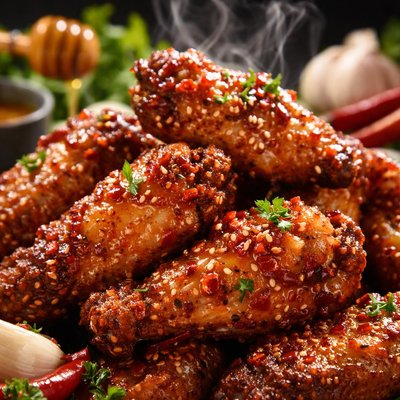 Image of Hot Honey Bbq Garlic Wings