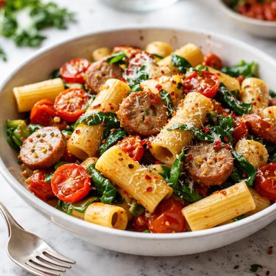 Image of Hot Italian Sausage N Veg Pasta