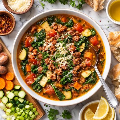 Image of Hot Italian Sausage Veggie Soup