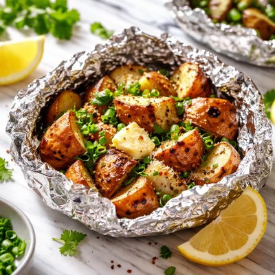Image of Hot Off the Grill Potatoes Foil Wrapped