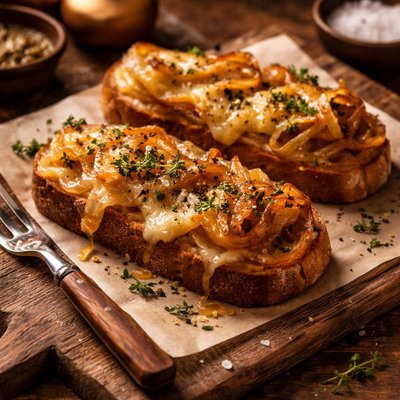 Image of Hot Onion Open Faced Sandwich
