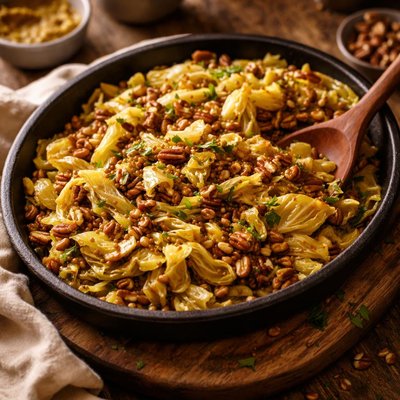 Image of Hot Slaw Cabbage in Mustard Pecan Butter