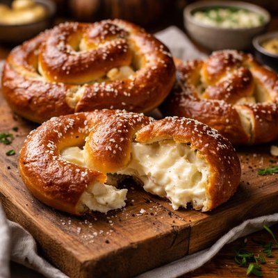 Image of Hot Soft Pretzels Filled with Cream Cheese