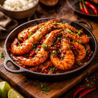 Image of Hot Spicy Braised Prawns