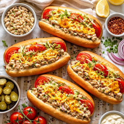 Image of Hot Tuna Hoagies with Cheese