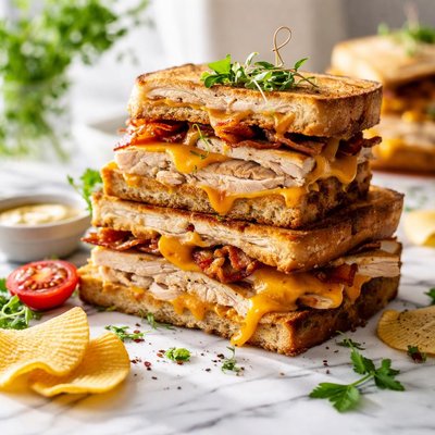 Image of Hot Turkey and Cheddar Cheese Sandwiches