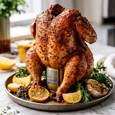 Image of How to Cook an Oven Roasted Beer Can Chicken